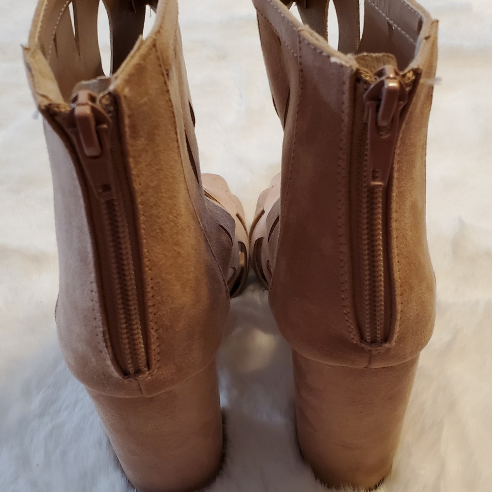 Like New! Tan suede heel boots.. - Picture 2 of 3